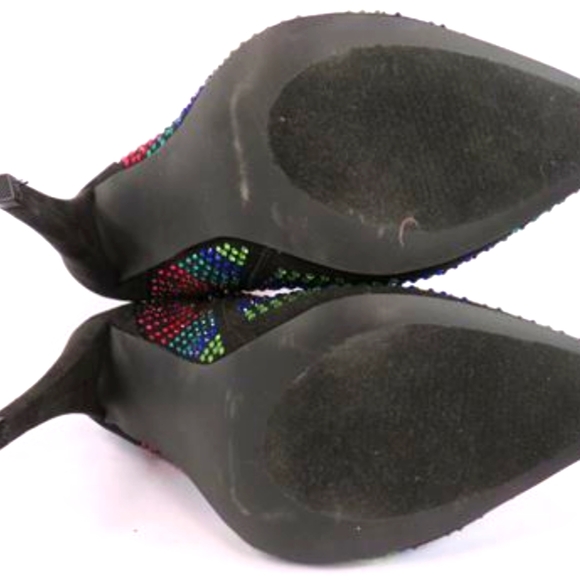 AMES Rainbow Sparkle Bling Stiletto Ankle Boots, multi-color, Sz. 9.5 - Picture 5 of 8